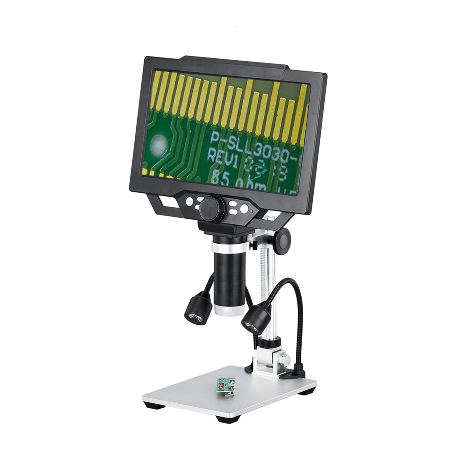 Microscopio digital G1600 Pantalla LCD de 9 pulgadas Modo reproducción video fotográfico 12 megapíxeles 1-1600X aumento continuo(With bracket)