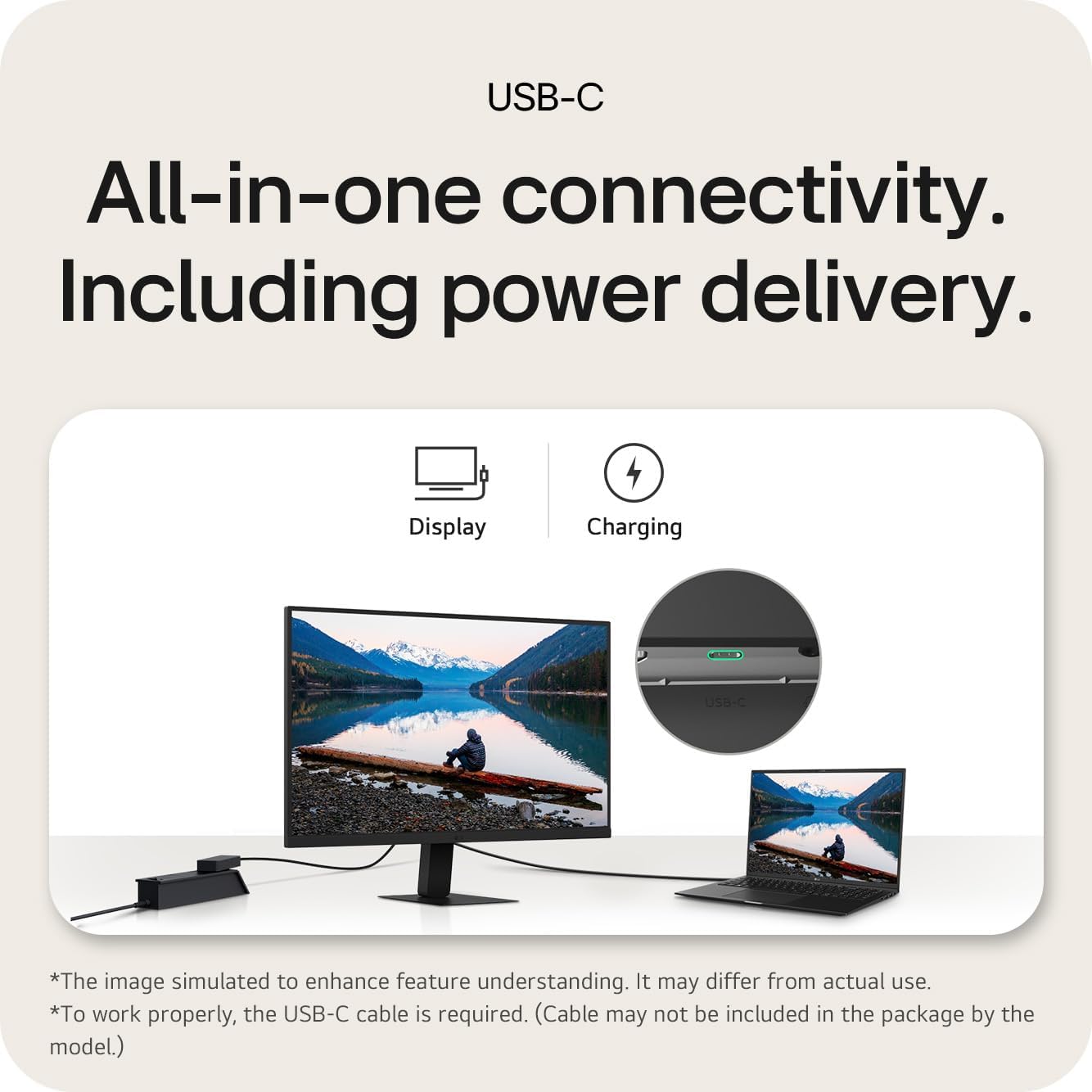 LG 27U631A ports and stand