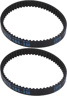 2X HTD186-3M-6 Rubber Synchronous Closed Loop 62 Teeth Timing Belts 3mm Pitch 6mm Width Transmission Drive Belts Black