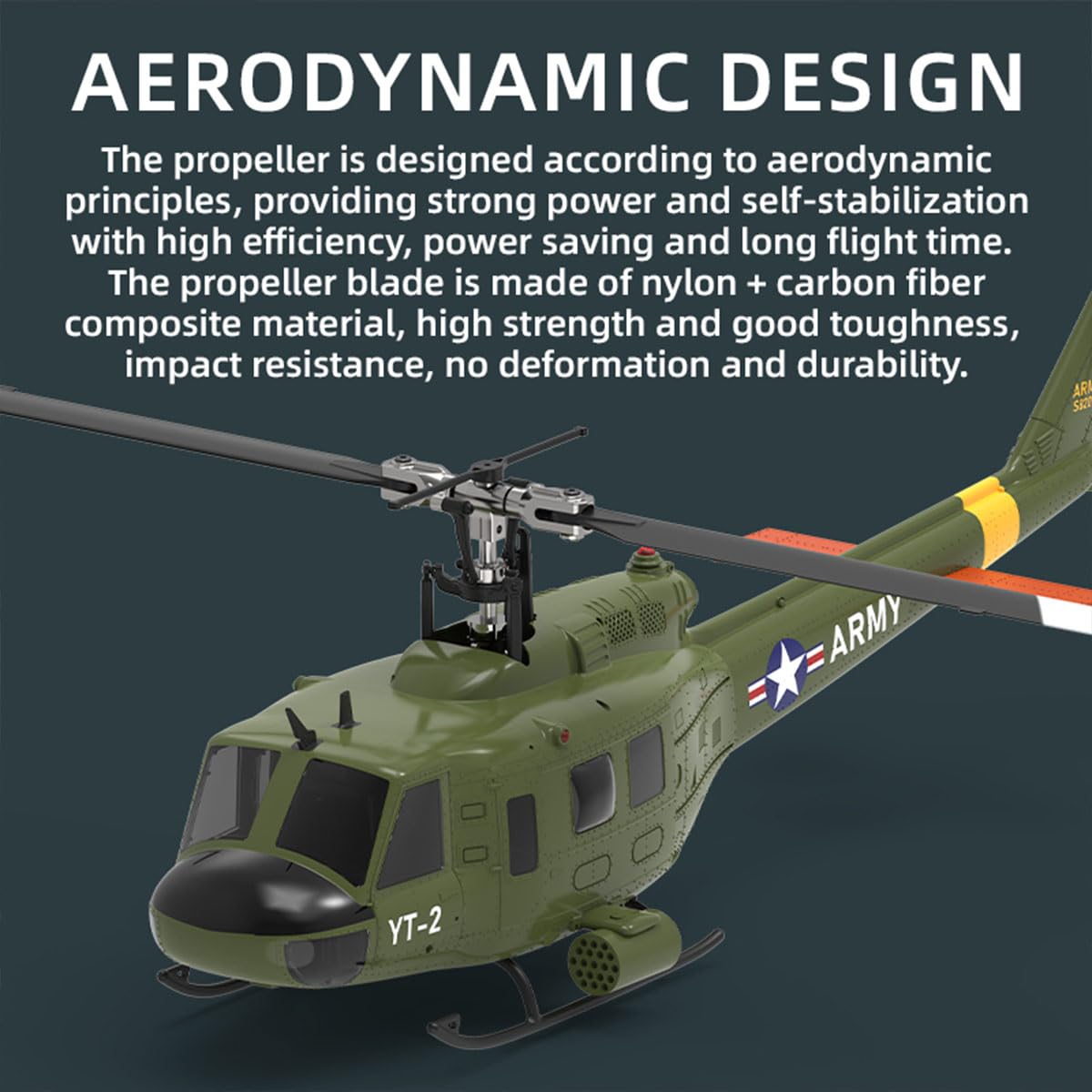 RC śmigłowce dla dorosłych, F07-V 1/34 skala UH-1 Huey 2.4G 6CH bezszczotkowy bezpośredni bezszczotkowy helikopter RC Flybarless RC tryb modelu 1/Mode 2 przełączane (wersja RTF)