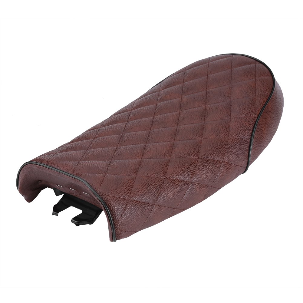 sella cafe racer-General Motorcycle Retro Diamond Flat Blatter Coffee Racing Seat è Compatibile con CG125 GN CG CB200 CB350 CB400SS CB500 CB750 SR500 XJ XS(brown)