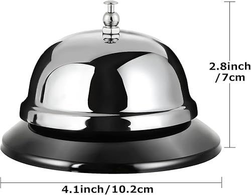 Miniatura 2 de Paquete de 8 campanas de escritorio de metal de 4 pulgadas, campanas de servicio para cocina, restaurante, bar, hotel, escuela, recepción, áreas de