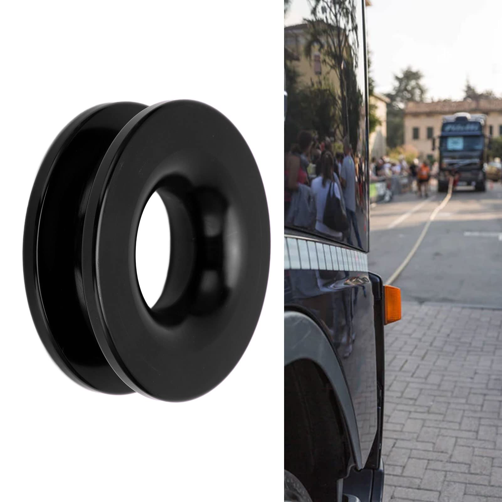 Anneau de Récupération de Treuil, 41000lbs Winch Recovery Ring pour Soft Shackle 7/16in 1/2in, Poulie de Renvoi pour Câble 3/16in 1/4in 3/8in pour VTT UTV 4x4 Camion, Noir