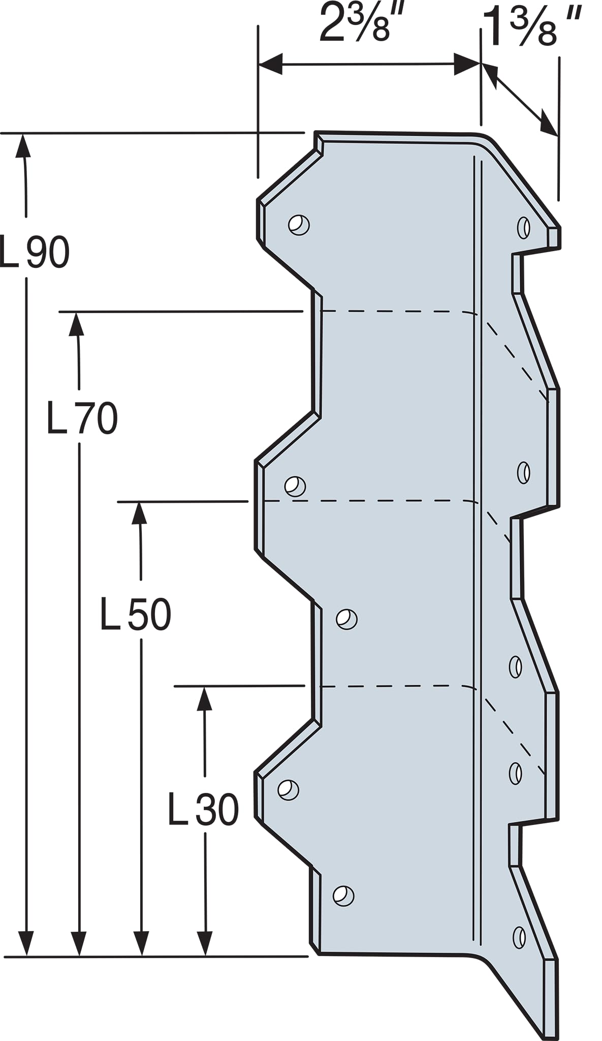 Simpson Strong-Tie L50 5 in. 16-Gauge Galvanized Reinforcing L Angle (Pack of 100