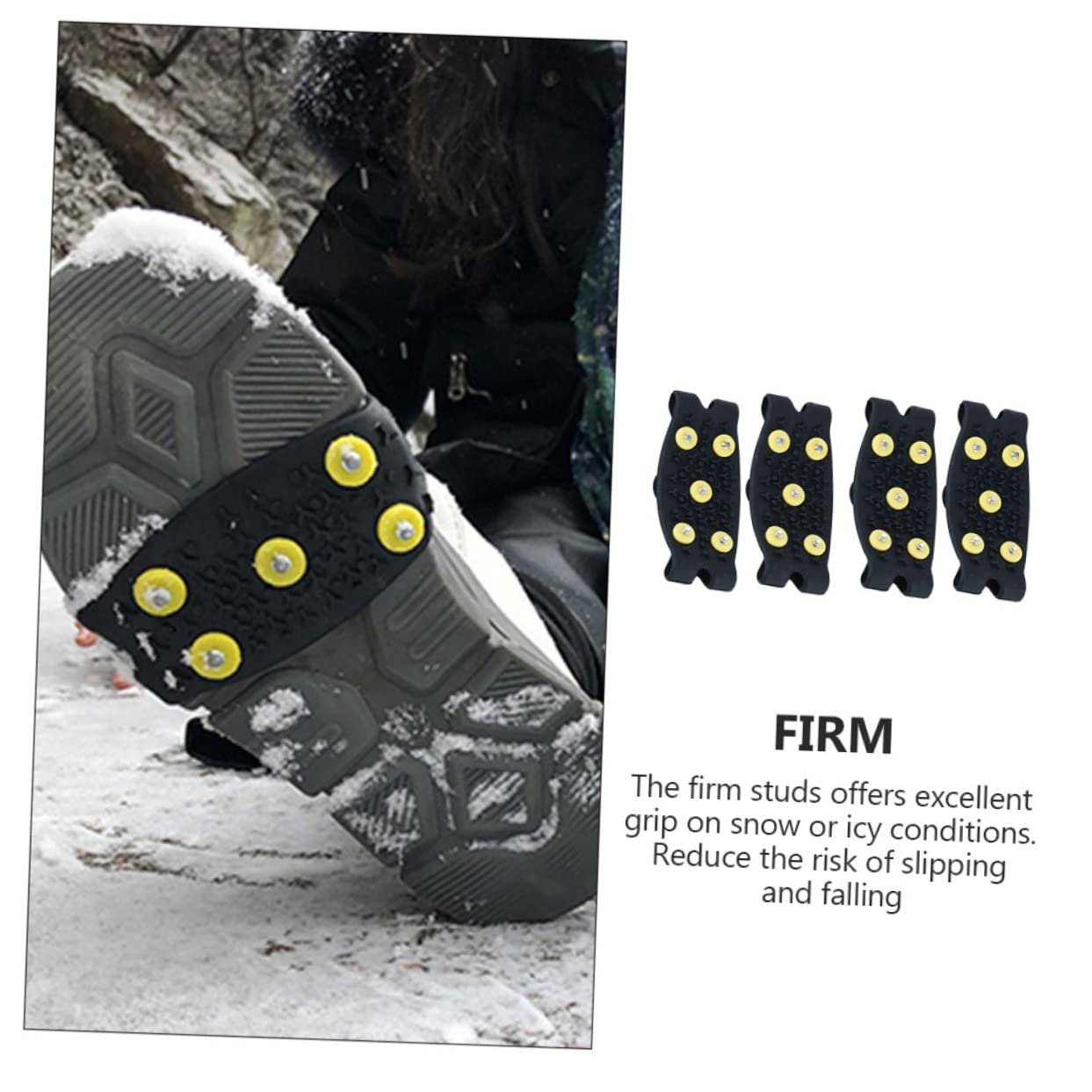 BESPORTBLE 2paires Crampons à Glace pour Chaussures Crampons à Neige Pratiques Semelles Antidérapantes pour Glace et Neige Pointes pour Chaussures Couvre-chaussures Antidérapants