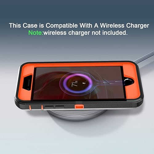 Miniatura 7 de I-HONVA Funda para iPhone SE 20222020, protector de pantalla integrado, a prueba de golpes, a prueba de polvo y caídas, 3 en 1, cuerpo completo,