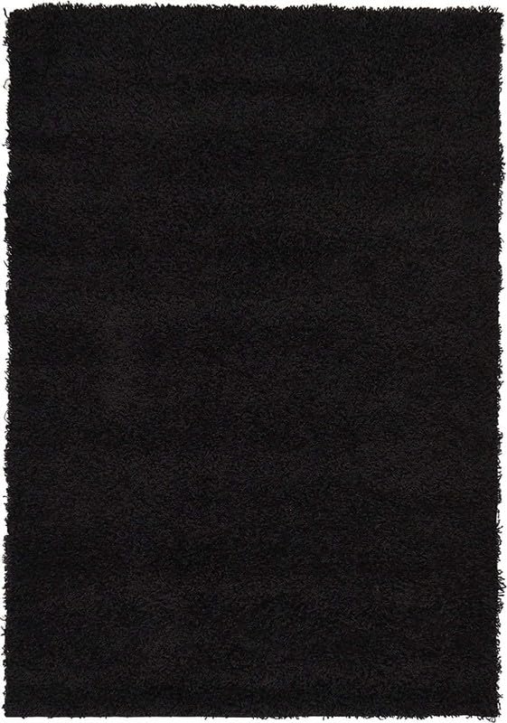 Image of Carpet for Living Room, Bedroom and Hall Handmade Microfiber Cozy Soft and Fluffy Shaggy Area Rug with 2 inch Thick Anti Skid Carpet [5x8 Feet Black]