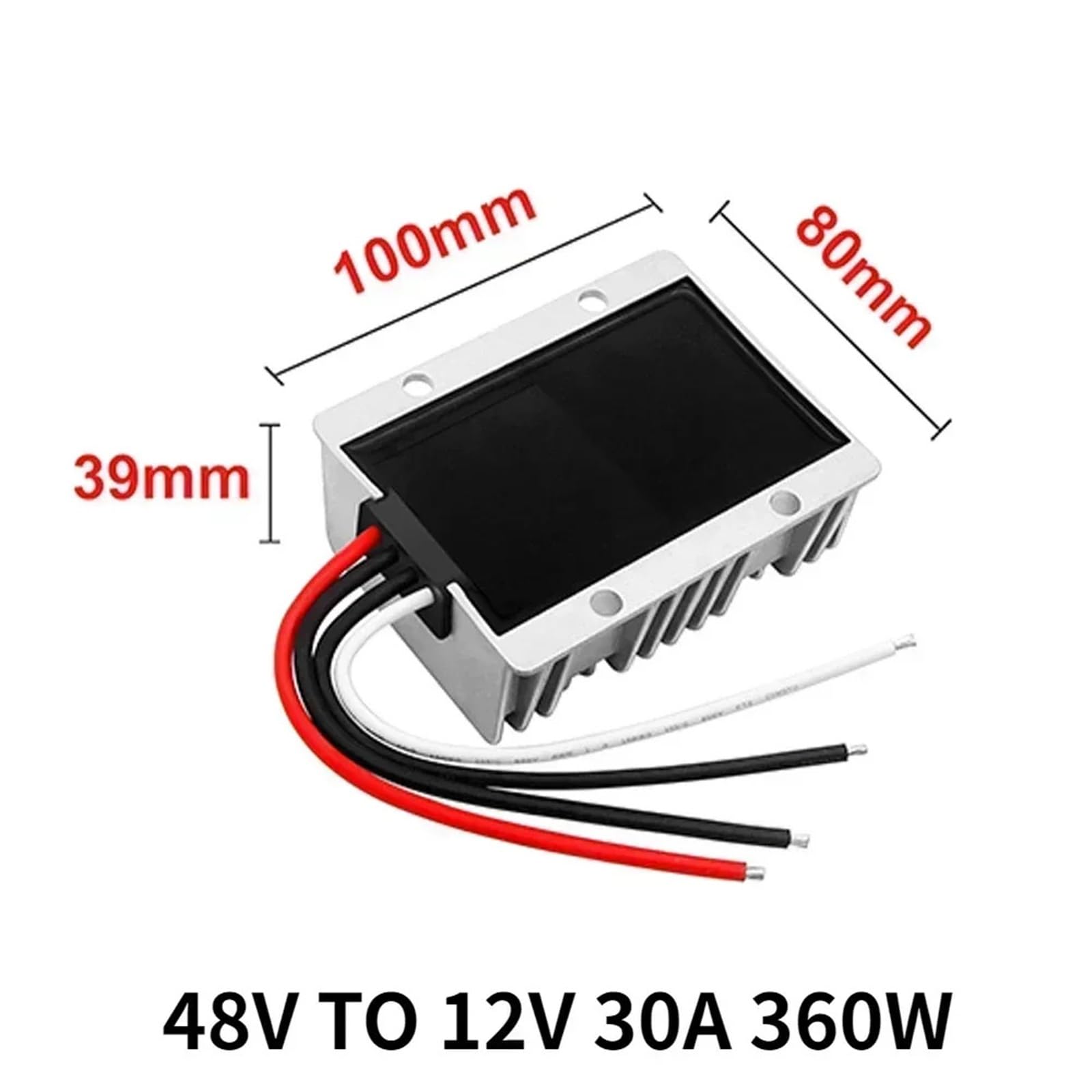Reduktor napięcia 36 V, 48 V do 12 V, 10 A, 20 A, 30 A, reduktor napięcia, regulator Buck DC z bezpiecznikiem (48 V do 12 V, 30 A, 360 W)