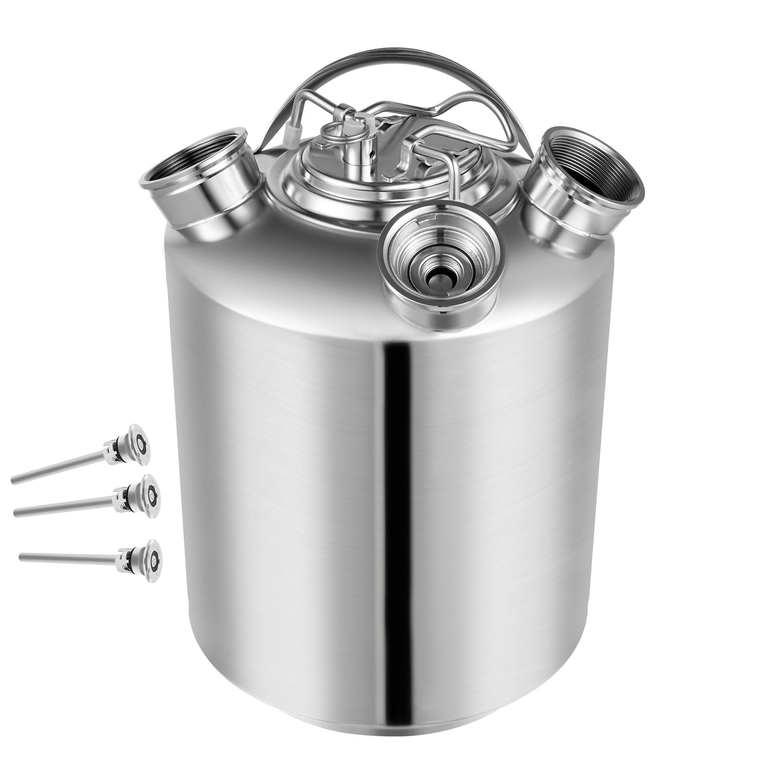 Barril de limpieza de cerveza de 10 L, 3 cabezales de acero inoxidable, dispositivo de limpieza de tuberías de cerveza, incluye pinchos A, S, G – Dispensador de cerveza y limpiador de tuberías de