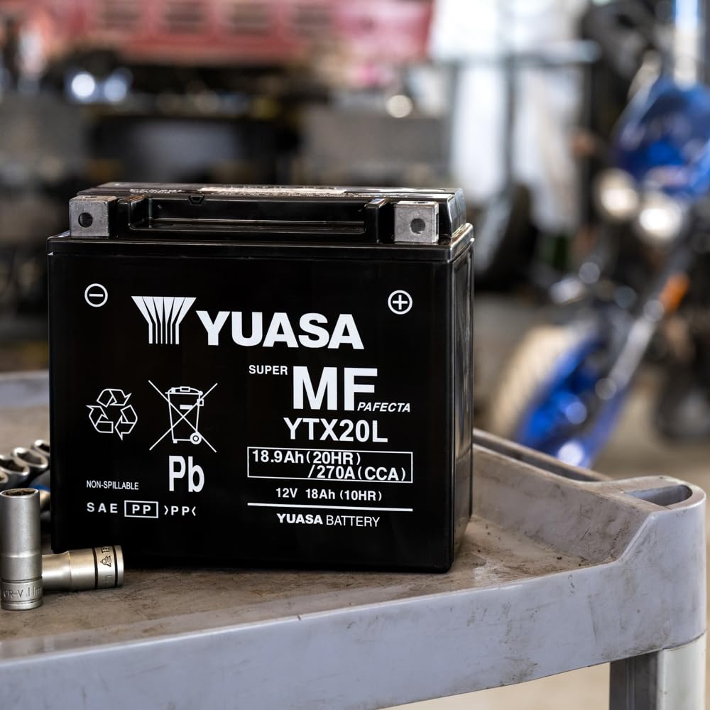 Yuasa YTX20L 12V 270 CCA Batería AGM VRLA para moto libre de mantenimiento