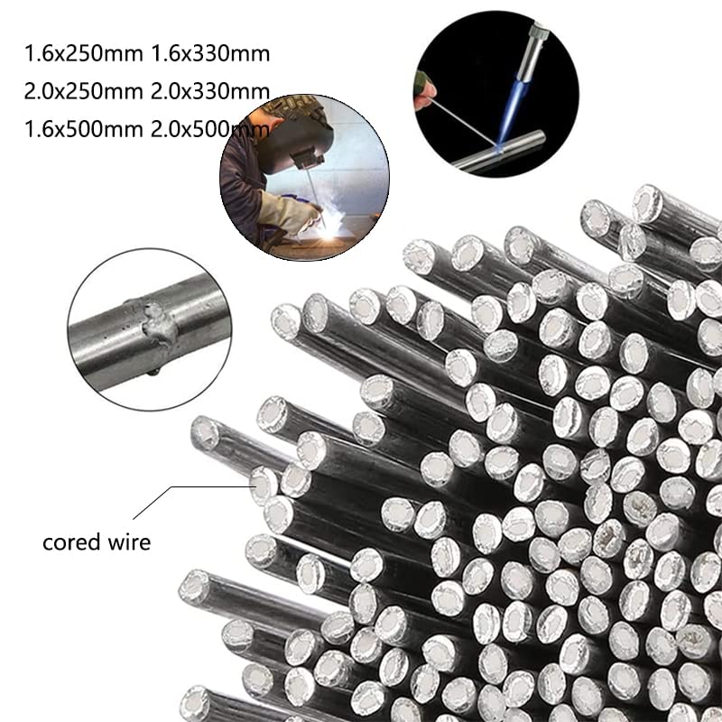 GatherTOOL 5Pcs/10Pcs Low Temperature Simple Welding Rods Easy Melt Aluminium Flux Cored Welding Electrodes Wire Solder for Aluminum (Size : 2.0x330mm 10PCS)