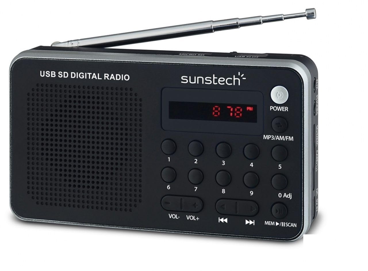 Radio Portátil Sunstech RPD32SL/ con Batería/ Negra y Plateada