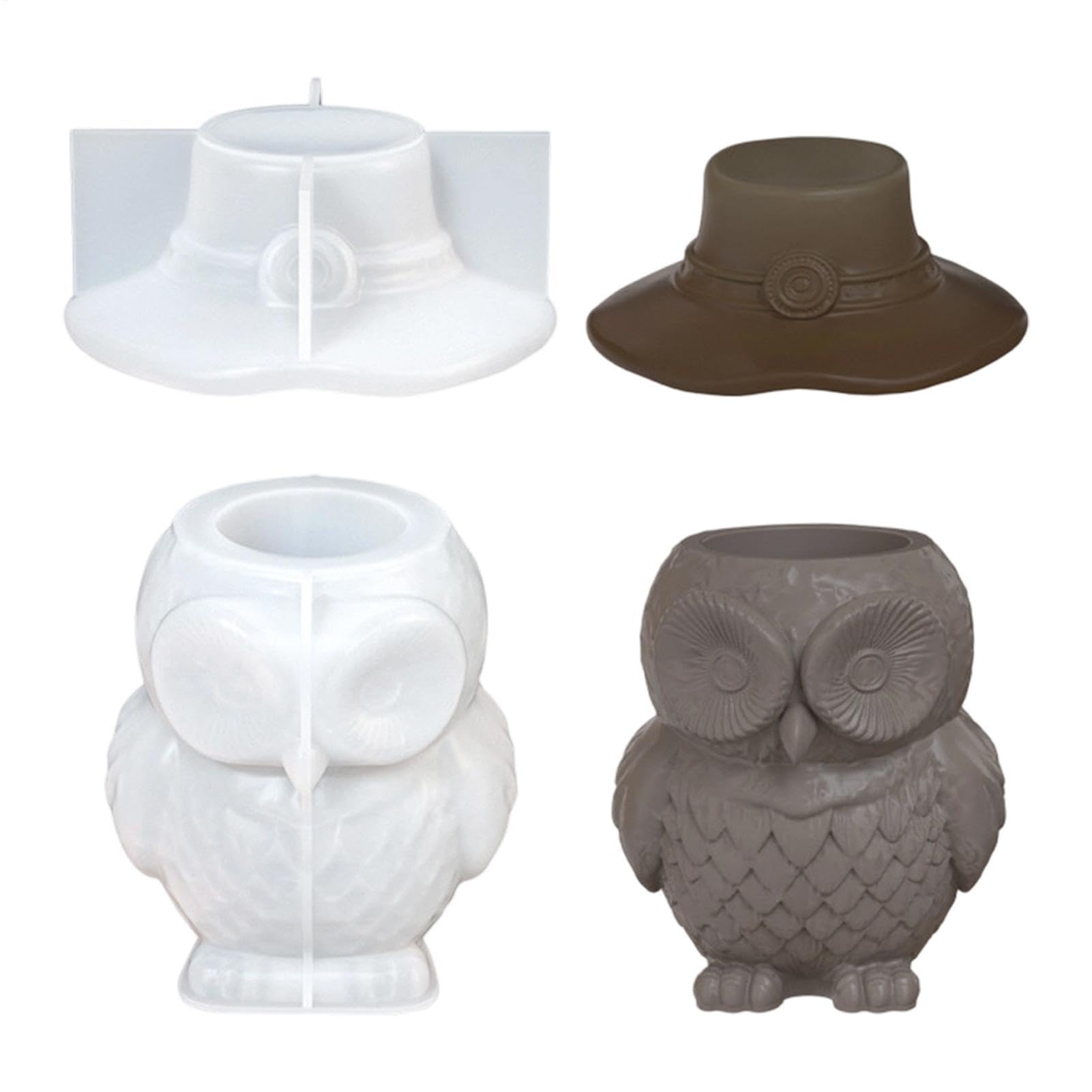Silikonform für Eulen, Bastelwerkzeug, leicht zu entformen | Eulenform, 3D-Statue, Halloween, für Blumentöpfe, Pinselhalter, Anfänger, Erwachsene, Enthusiasten