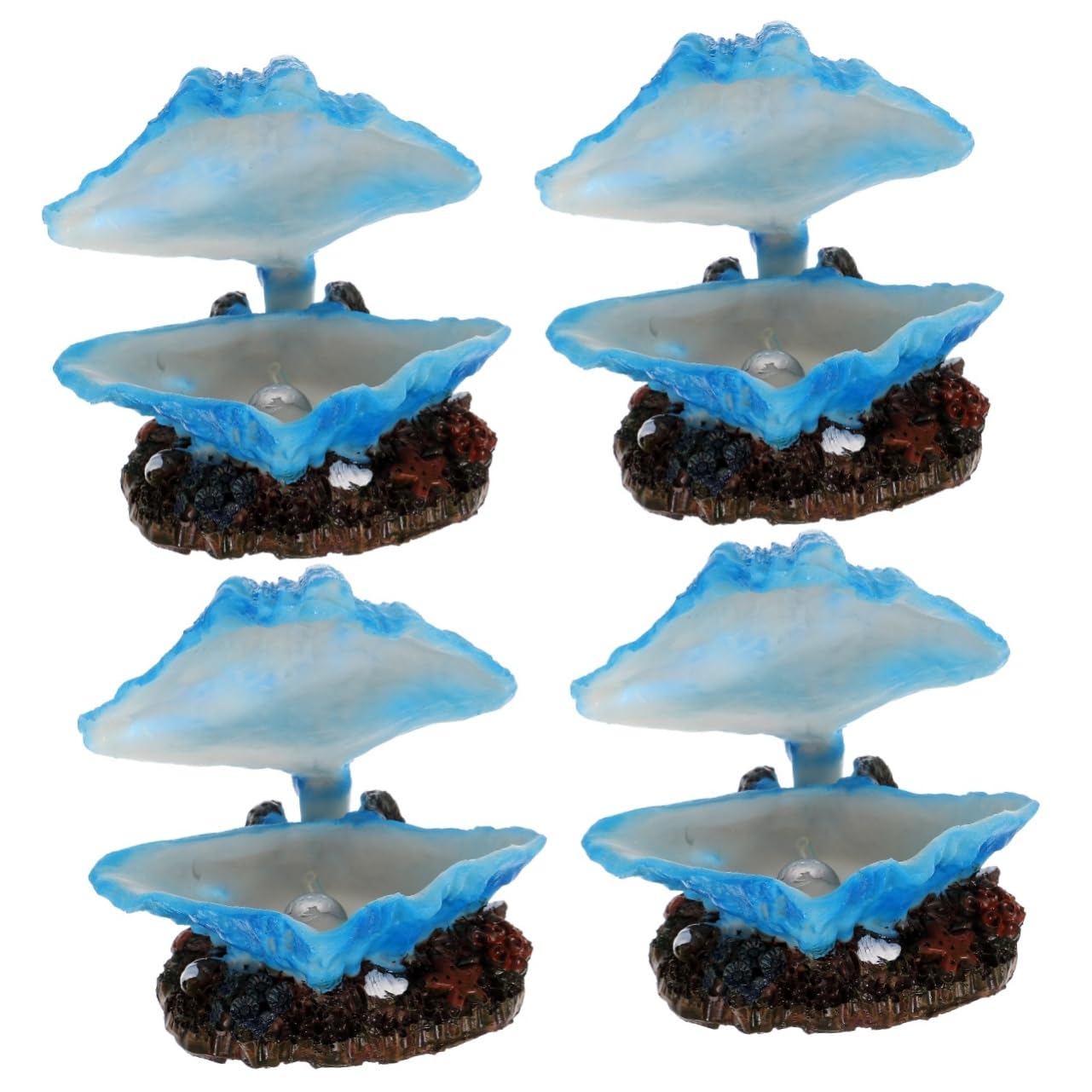 BESPORTBLE 4stücke Künstliche Deko Für Aquarien Bubble Maker Shell Mit Realistischem Design Resin Prop Für Fischversteck Und Wasserlandschaft Als Tisch Oder Bürodekoration