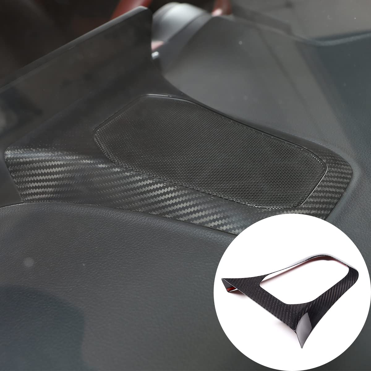 LLKUANG Fit for Toyota Supra GR A90 A91 MK5 2019-2022 Real Carbon Fiber Dashboard Horn Trim, Center Console Dashboard Loudspeaker Trim Frame Cover, 1PCS