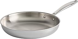 Tramontina Signature Tri-Ply Clad Stainless Steel 10-Inch Frying Pan, Induction-Ready Skillet, Dishwasher-Safe, NSF-Certified, Made in Brazil