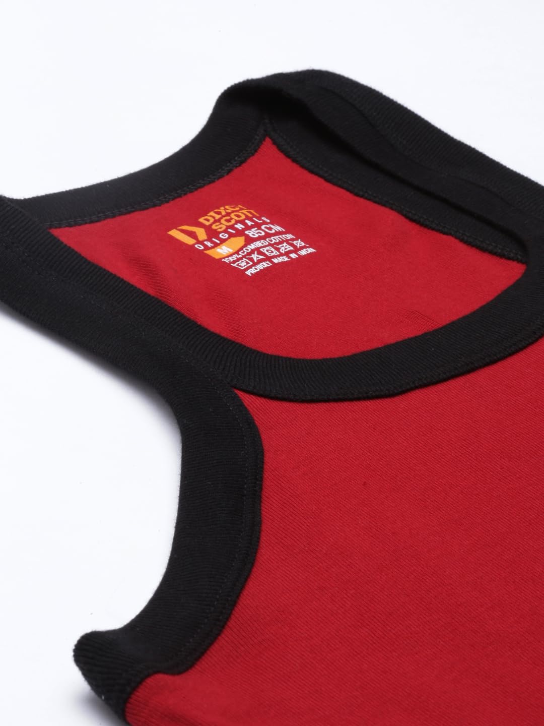 Dixcy Scott Originals Men’s Cut & Sew Color Block Printed On Side Durable & Comfortable 100% Combed Cotton Gym Vest Innerwear (Pack of 3) Colour/Print May be Vary 1