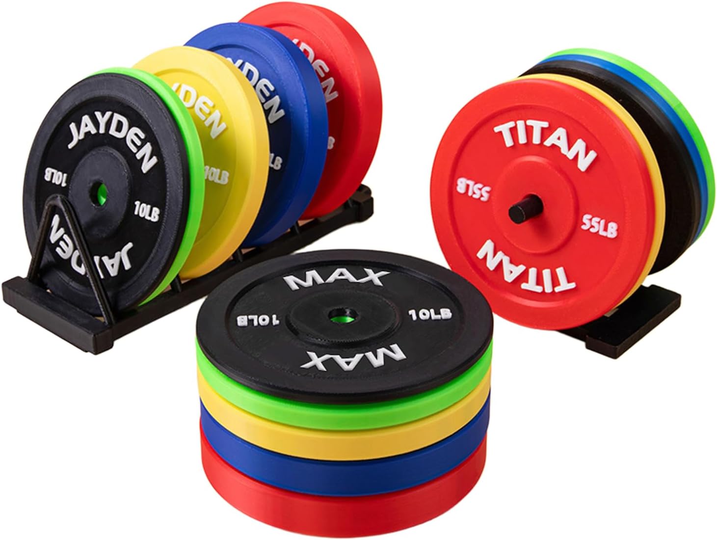 5 Pcs Personalized Barbell Bumper Plate Cool Coasters for Drinks with Title, Non-slip Mixed Color Round for Coffee Table, Birthday Gift for Gym Weightlifting Fitness Enthusiasts