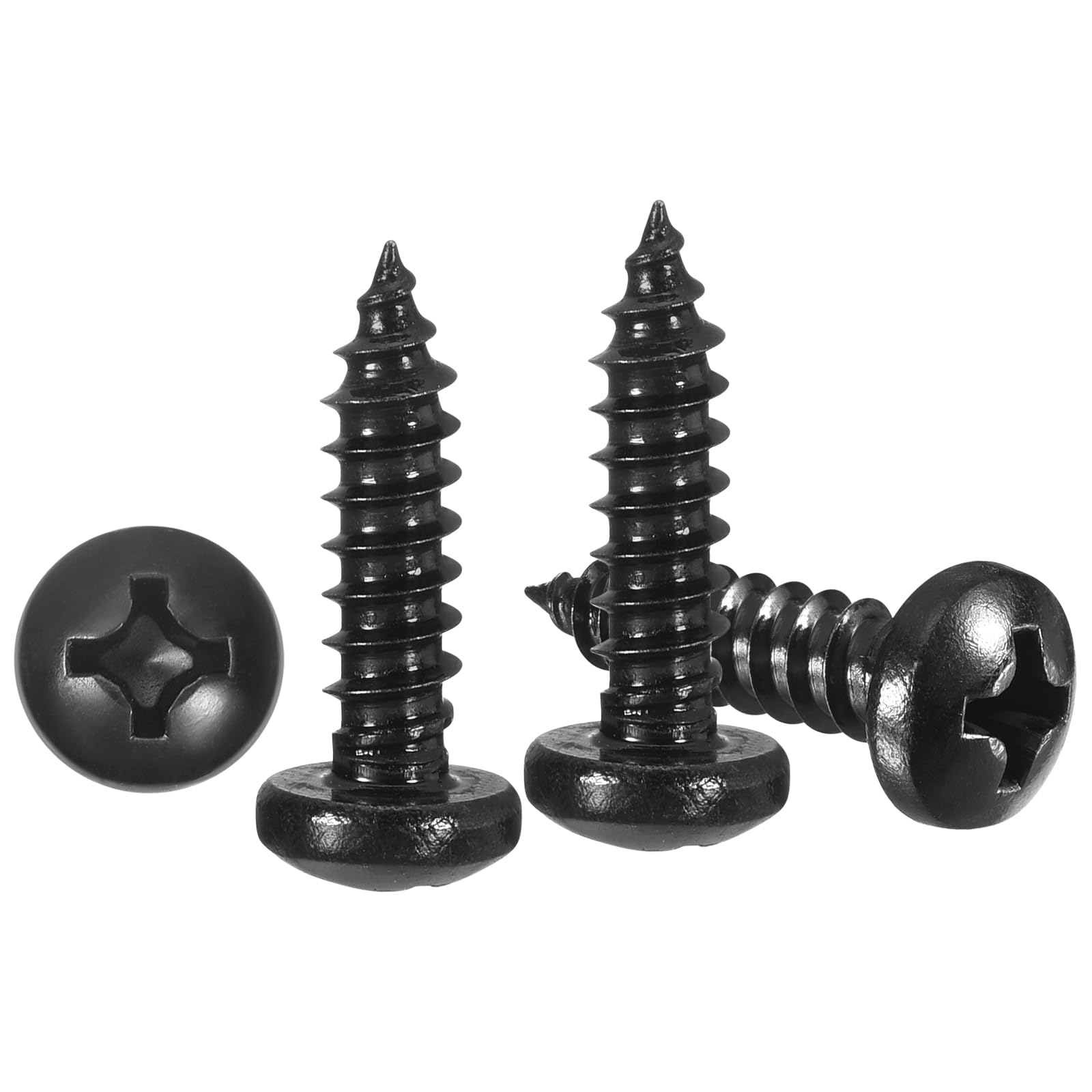 METALLIXITY Phillips Pan Head Self Tapping Screws(#8x5/8") 100Pcs, 304 Stainless Steel Self Drilling Screw for Metal Wood Plastic, for Cabinet Wall Shutter Plate Rock Furniture, Black — image 1
