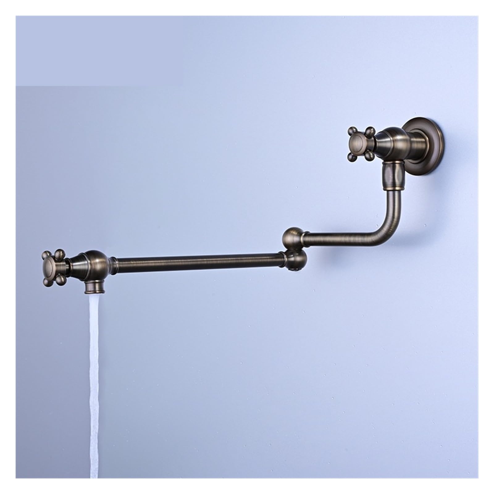 Grifo de cocina plegable latón macizo for llenar ollas, acabado gris cepillado, montaje en pared, giratorio 360 grados, cromado para la mayoría de los escenarios(Chrome)