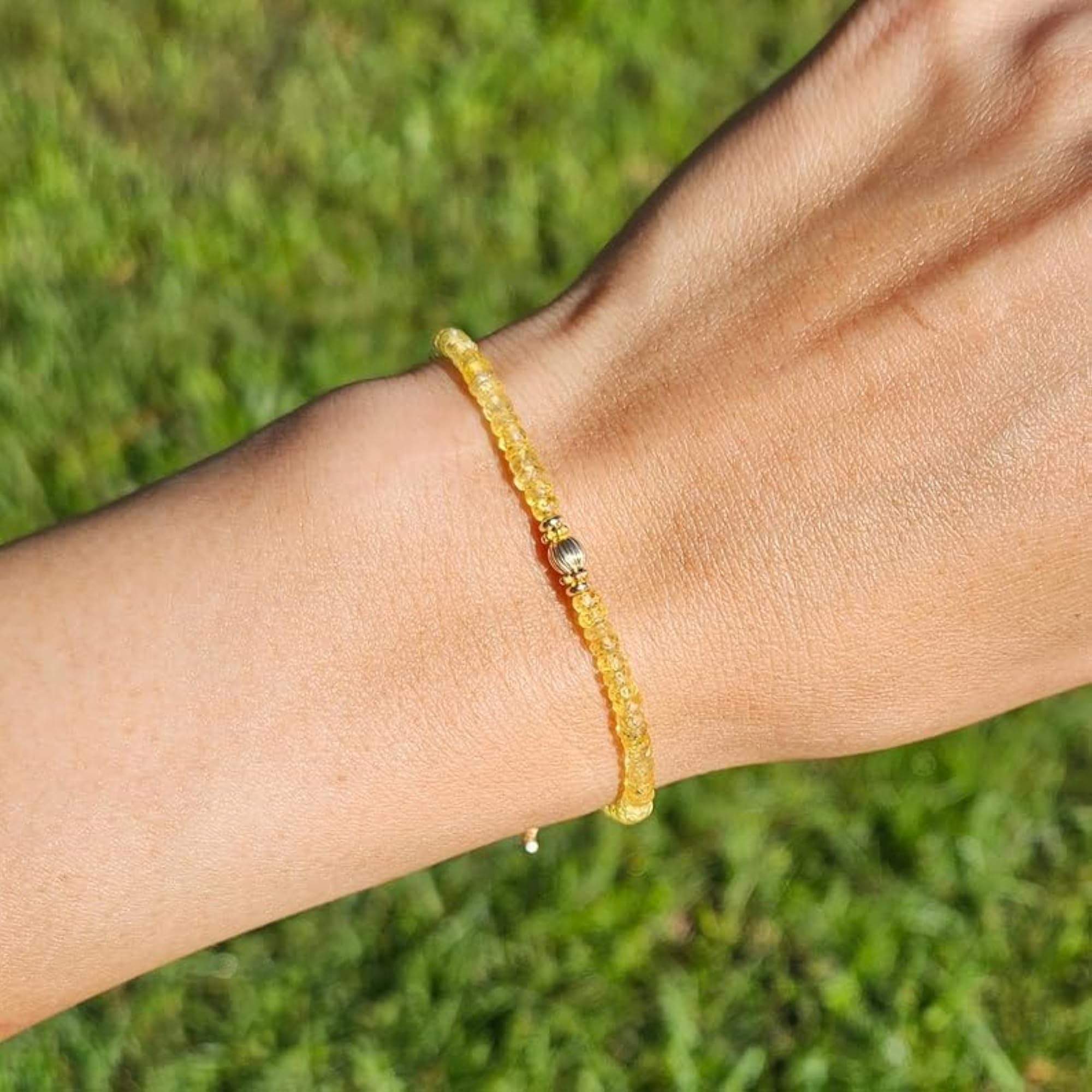 Men's & Women's Yellow Sapphire Rondelle Beaded Bracelet