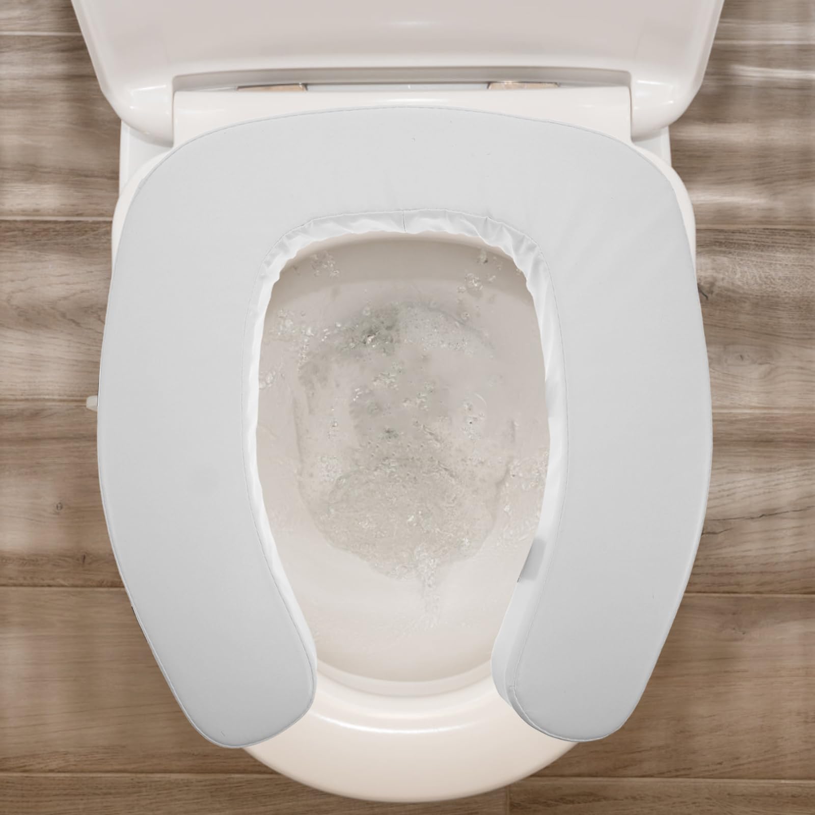 HEMOTON Copriwater Rialzato Imbottito Spesso da 4,3 Cm per Anziani, Cuscino Lavabile Antiscivolo Compatibile Wc Standard, Ausilio Mobilità per Bagno e Viaggi