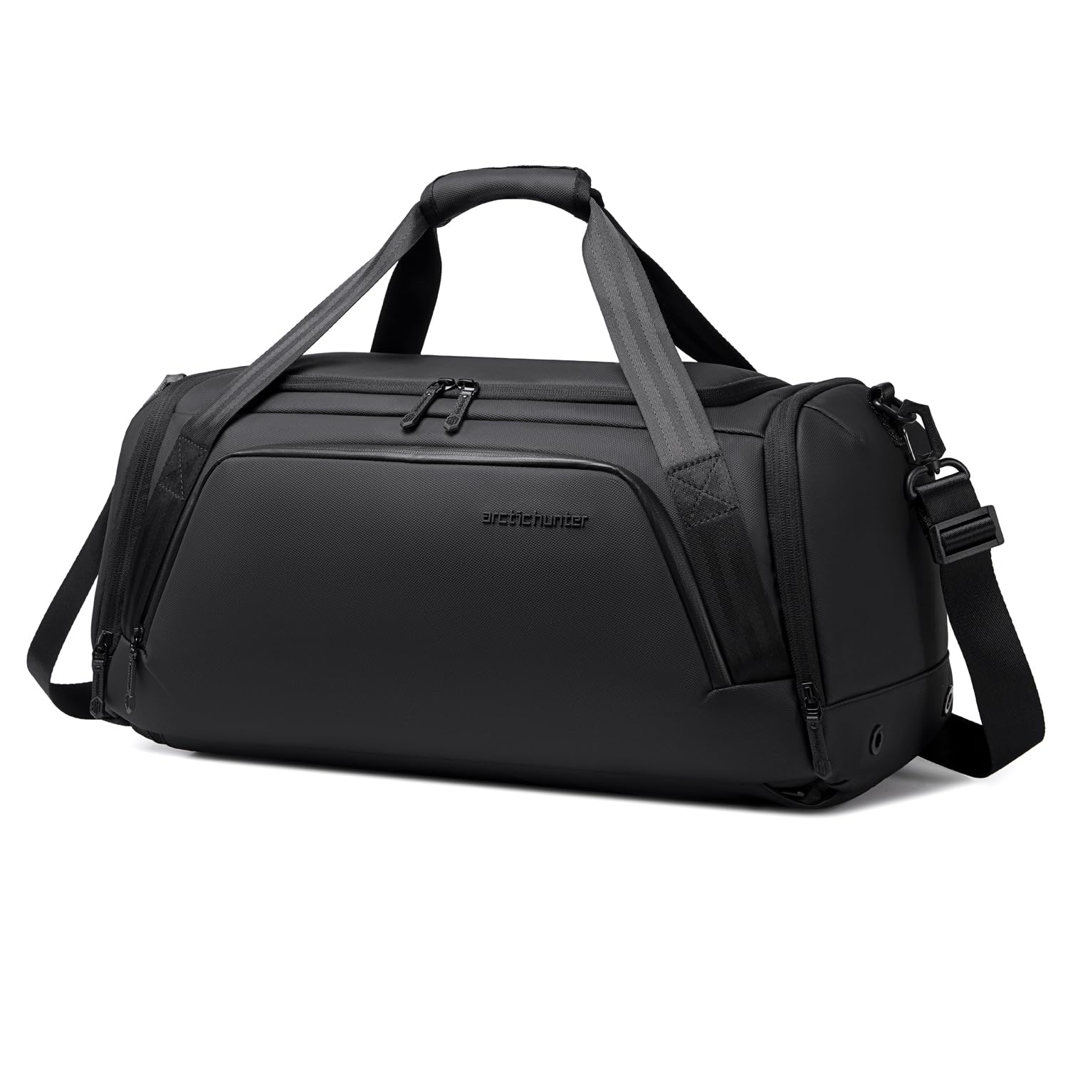 Arctic Hunter Convertible 3-in-1 Duffle Bag (Hand/Sling/Backpack) 38L Smart Multi-Compartment Travel & Gym Bag with Separate Shoe Compartment 13" Laptop Sleeve for Men & Women (Black)-image-15