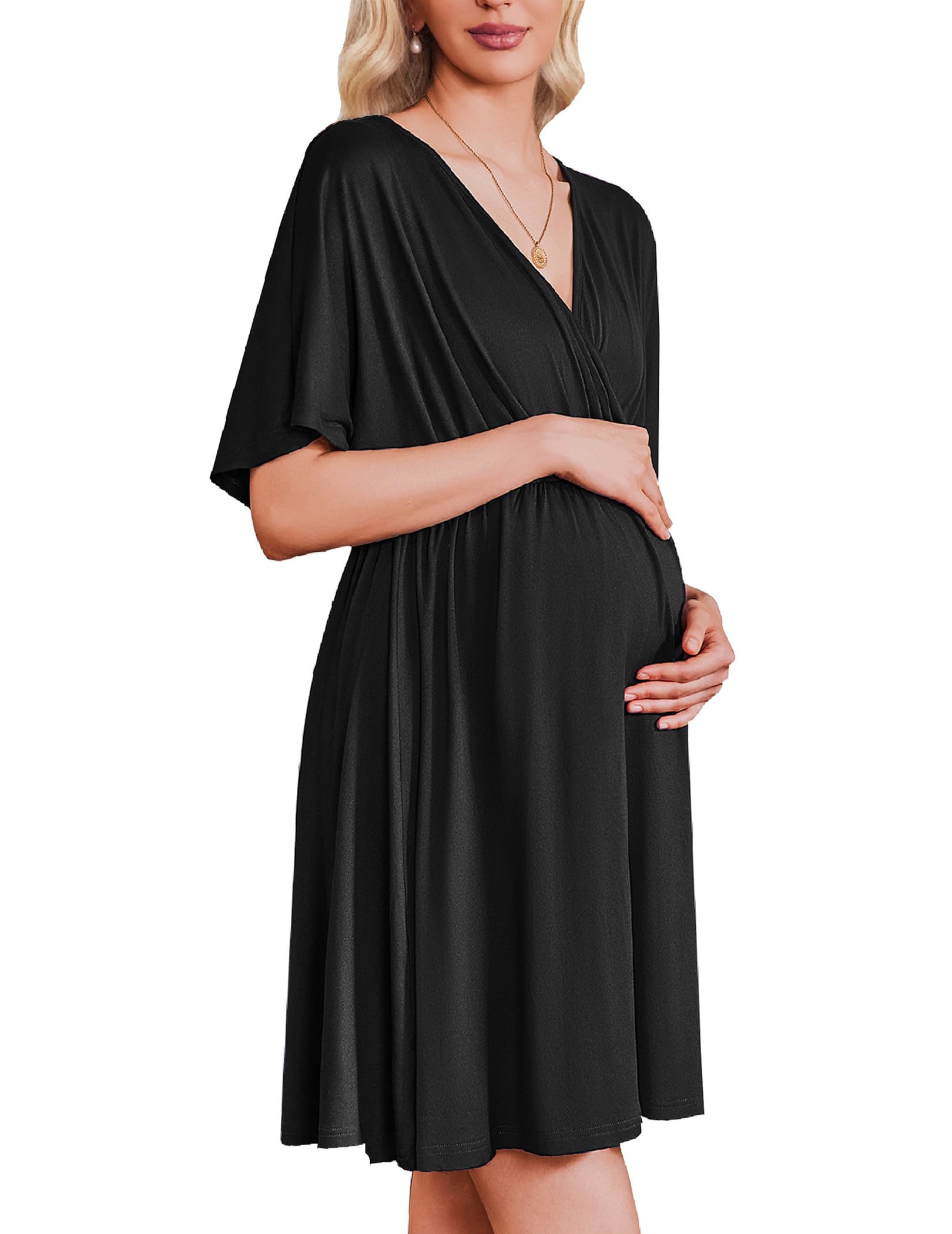 Ekouaer Labor and Delivery Gown Nursing Nightgown Birthing Pajamas Dress