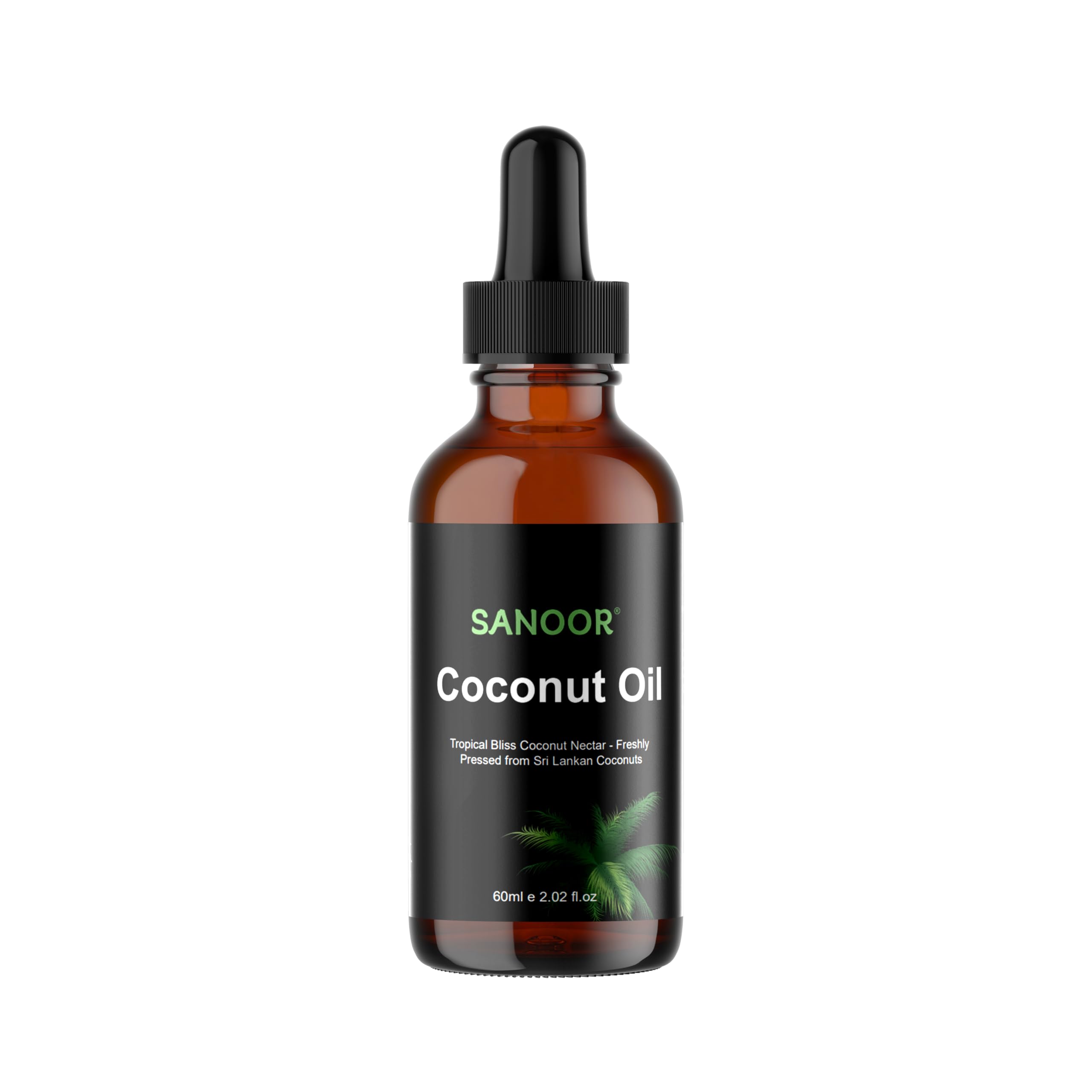 SANOORTropical Bliss Coconut Oil Nectar – 100% Pure Cold‑Pressed Virgin Coconut Oil for Hair Growth & Thickness, Deep Moisturization & Strengthening, Skin & Scalp Soothing, Vitamin‑Rich 60 ml
