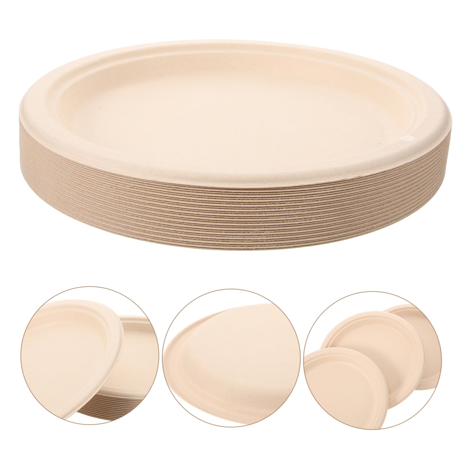 minkissy Piatti di Carta Resistenti, Comodi da Usare, 50 Pezzi, per Feste e Barbecue, Pratici Piatti da Dessert per Casa e Scuola