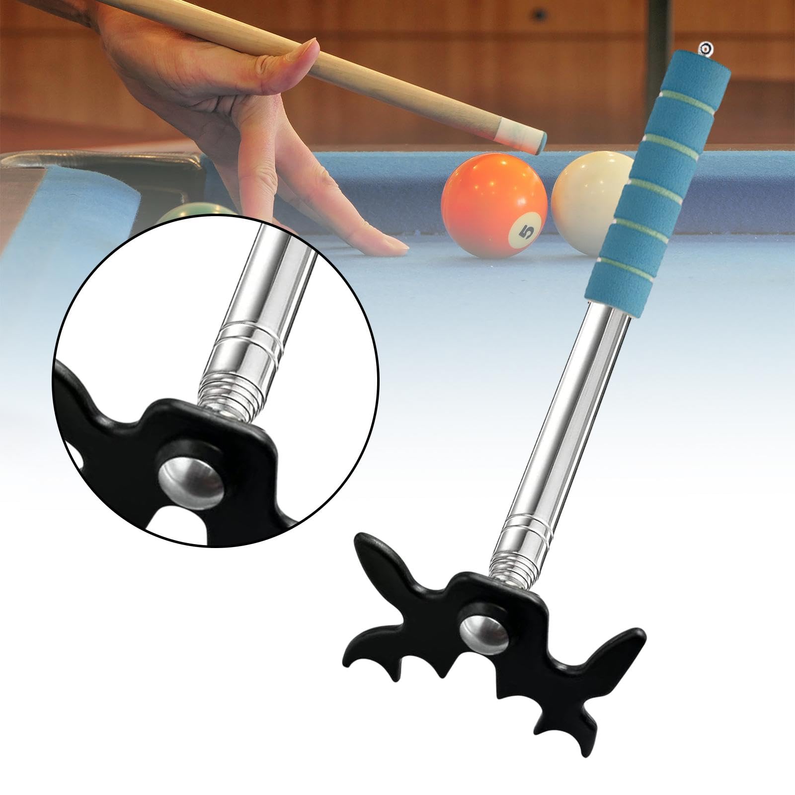 Rockible Punte retráctil Puente Cue Stick Snooker Bridge Rester para Juego de Interior