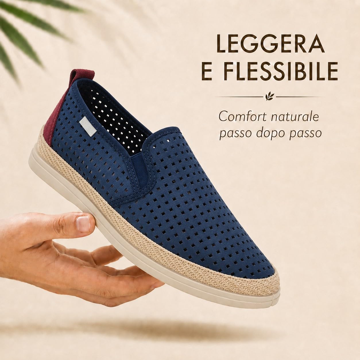JOMIX Mocassini Uomo Estivi Traforati Scarpe Slip On Uomo Leggere e Traspiranti Casual Senza Lacci con Suola in Gomma Ideali per Estate Made in Spagna
