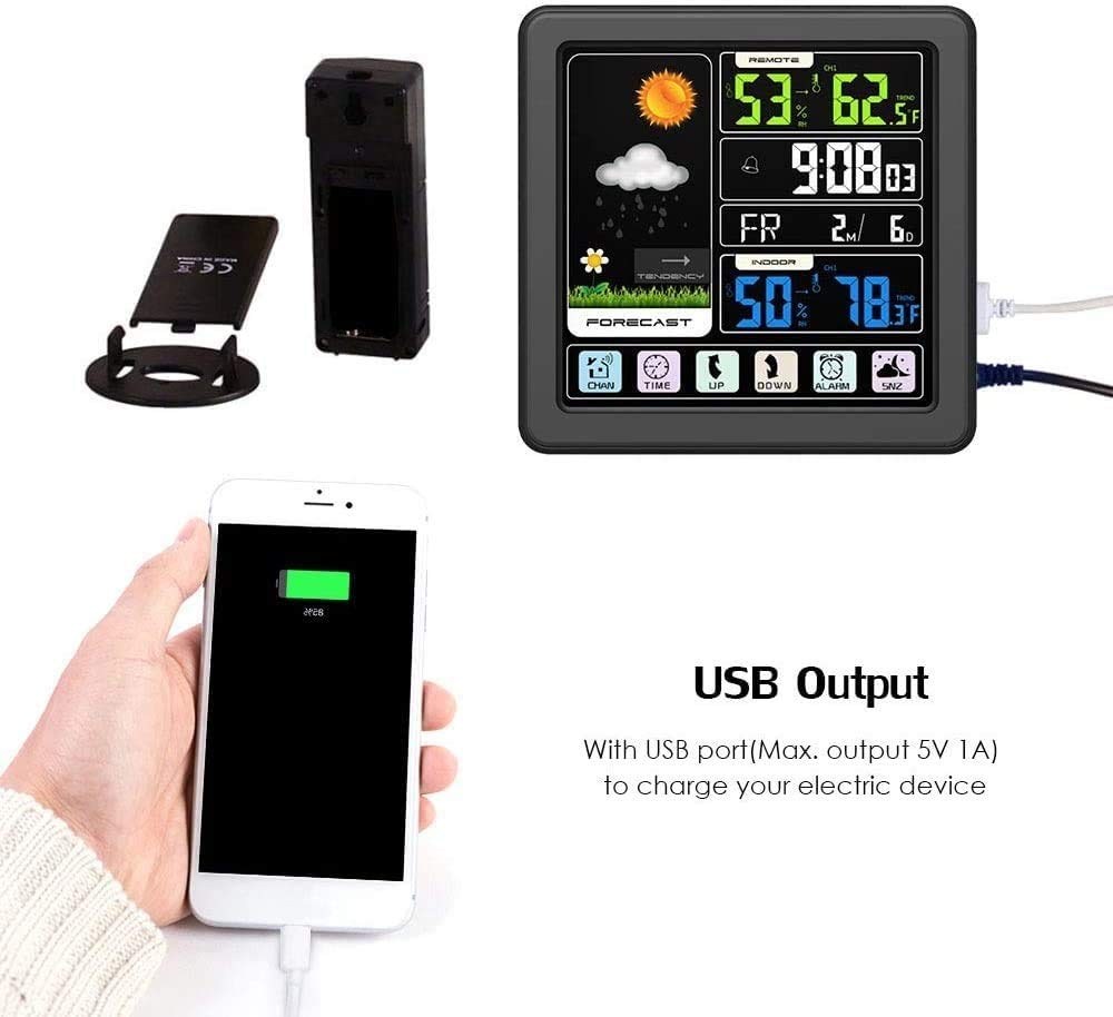 Sveglia Con Proiezione E Sensore Esterno - Stazione Meteo, Orologio, Allarme, Temperatura, Umidità - Foto 9