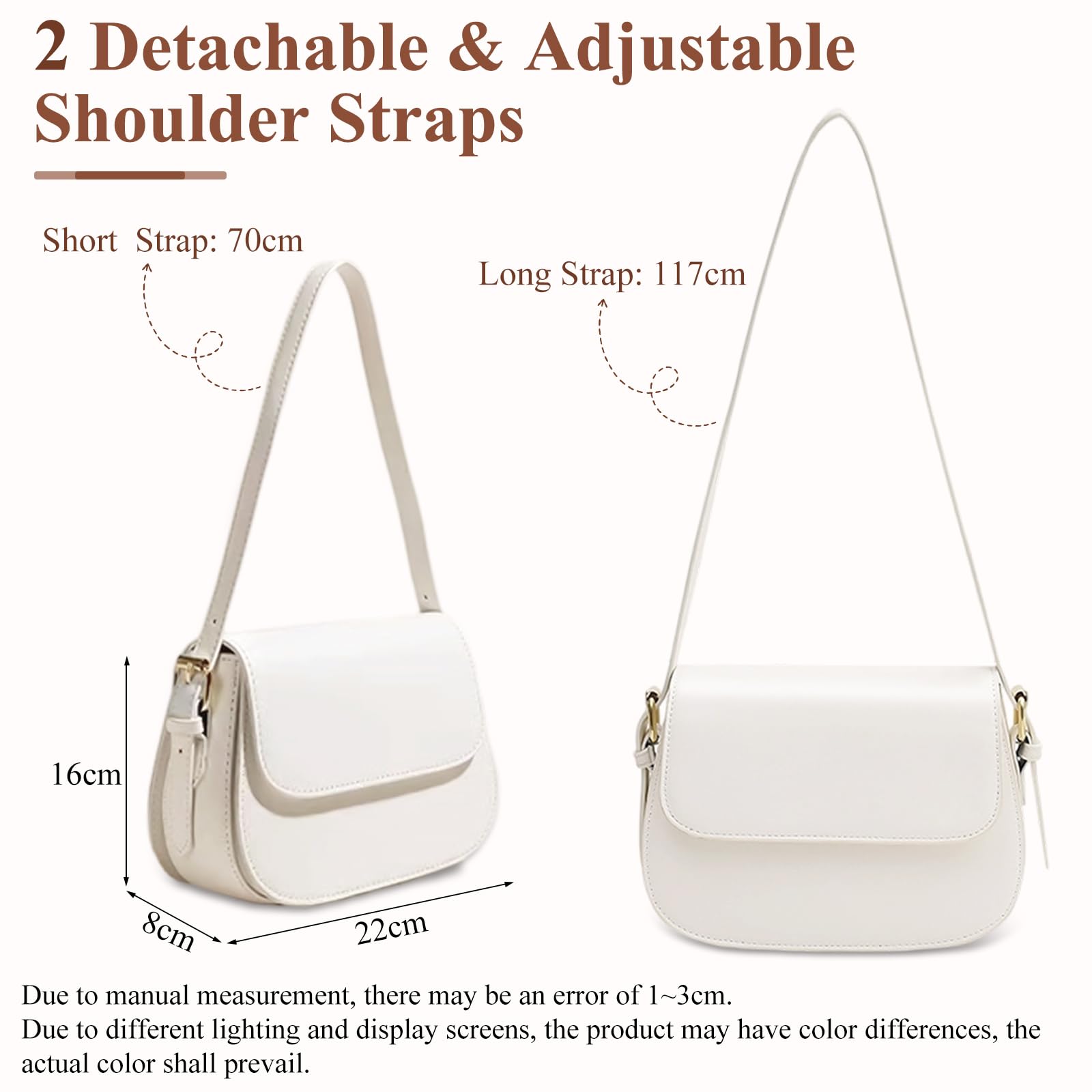 Umhängetasche Damen, Kleine Handtasche PU Leder, Schultertasche Handtasche Klein, Umhängetasche Shopper Taschefür Alltag, Arbeit, Freizeit