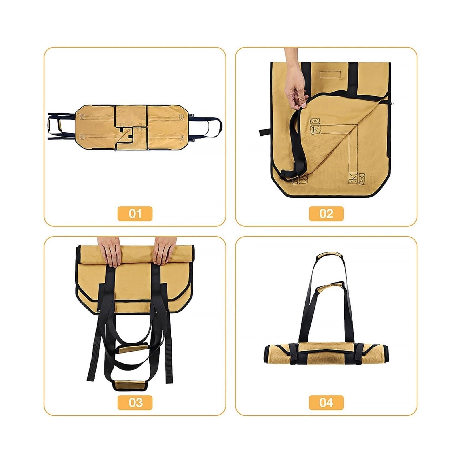 Pacchetto Legna da Ardere Borsa for la conservazione della legna da ardere Rack di stoccaggio portatile di grande capacità Borsa da campeggio portatile for borsa da campeggio all'aperto Pacchetto Legn