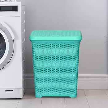 Nilkamal Elegance Laundry Basket 35 Litre with Lid|Robust with In-Built Handles |For Cloth, Blankets, and Laundry Storage|Ideal for Home, Bedroom and ...