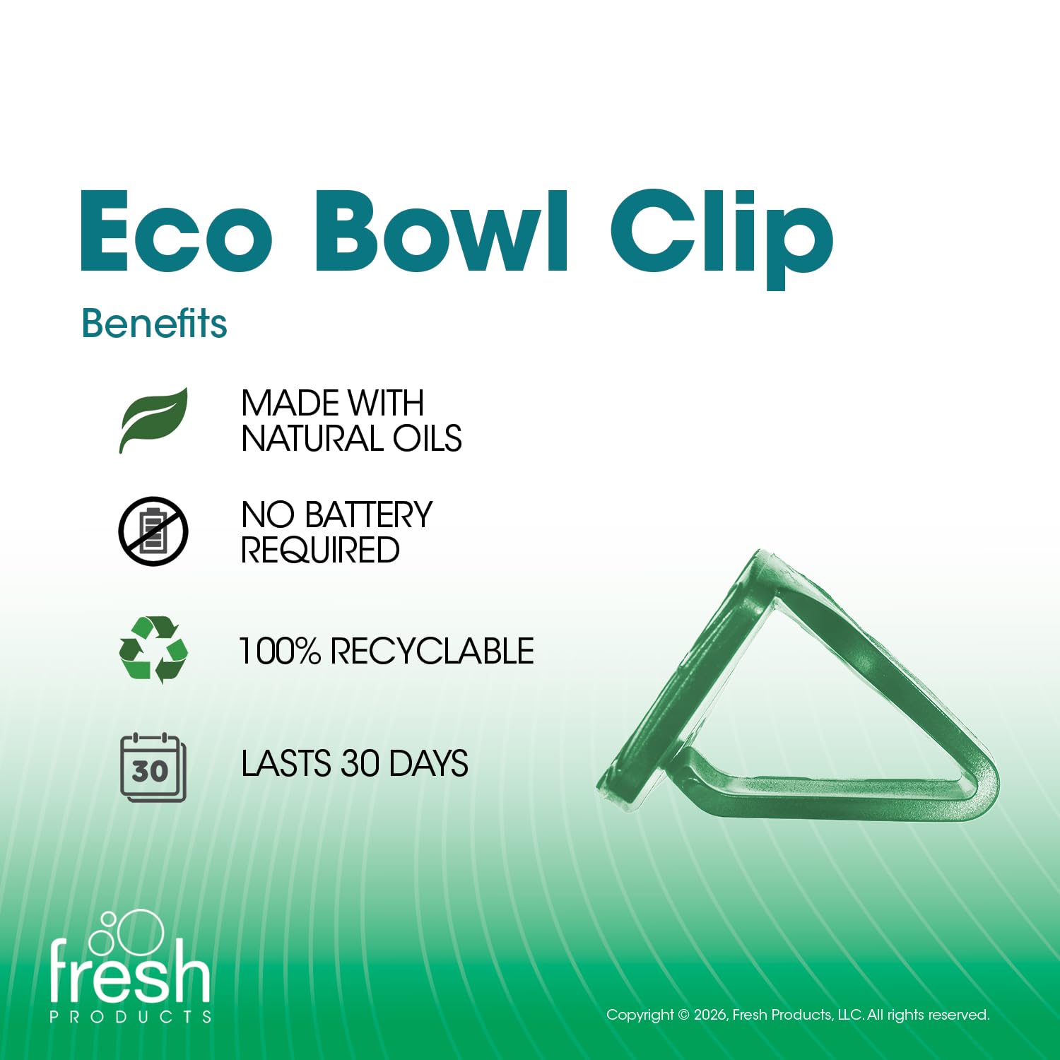 Fresh Products Eco Bowl Clip, odświeżacz powietrza, odświeżacz do toalety, odświeżacz do śmieci, bez chemikaliów, naturalne oleje, dyskretny - ogórek melon, zielony, wyprodukowany w USA, 12 szt