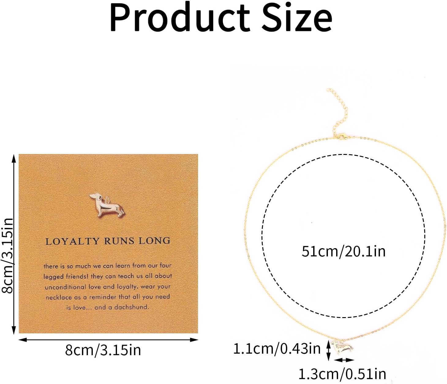 Dachshund Pendant Necklace for Women, Gold Dainty Dog Clavicle Chain Gift Inspirational Jewelry Remembrance Accessories for Weiner Dog Fans & Friends - Image 2