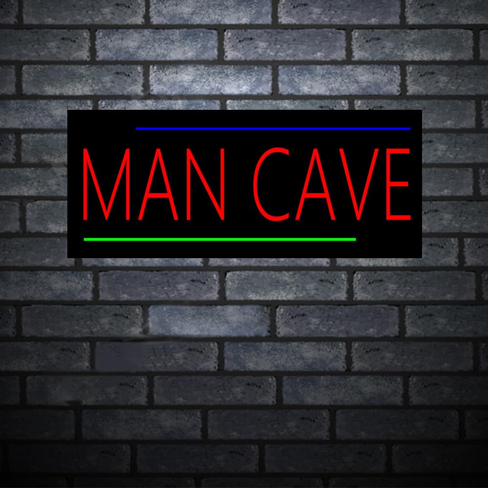 Man Cave Neon Sign for Business, LED Neon Sign for Barber Shop 12V Power Supply Neon Light Sign for Barber Shop Store Storefront Window Décor. 19” x 7.9”
