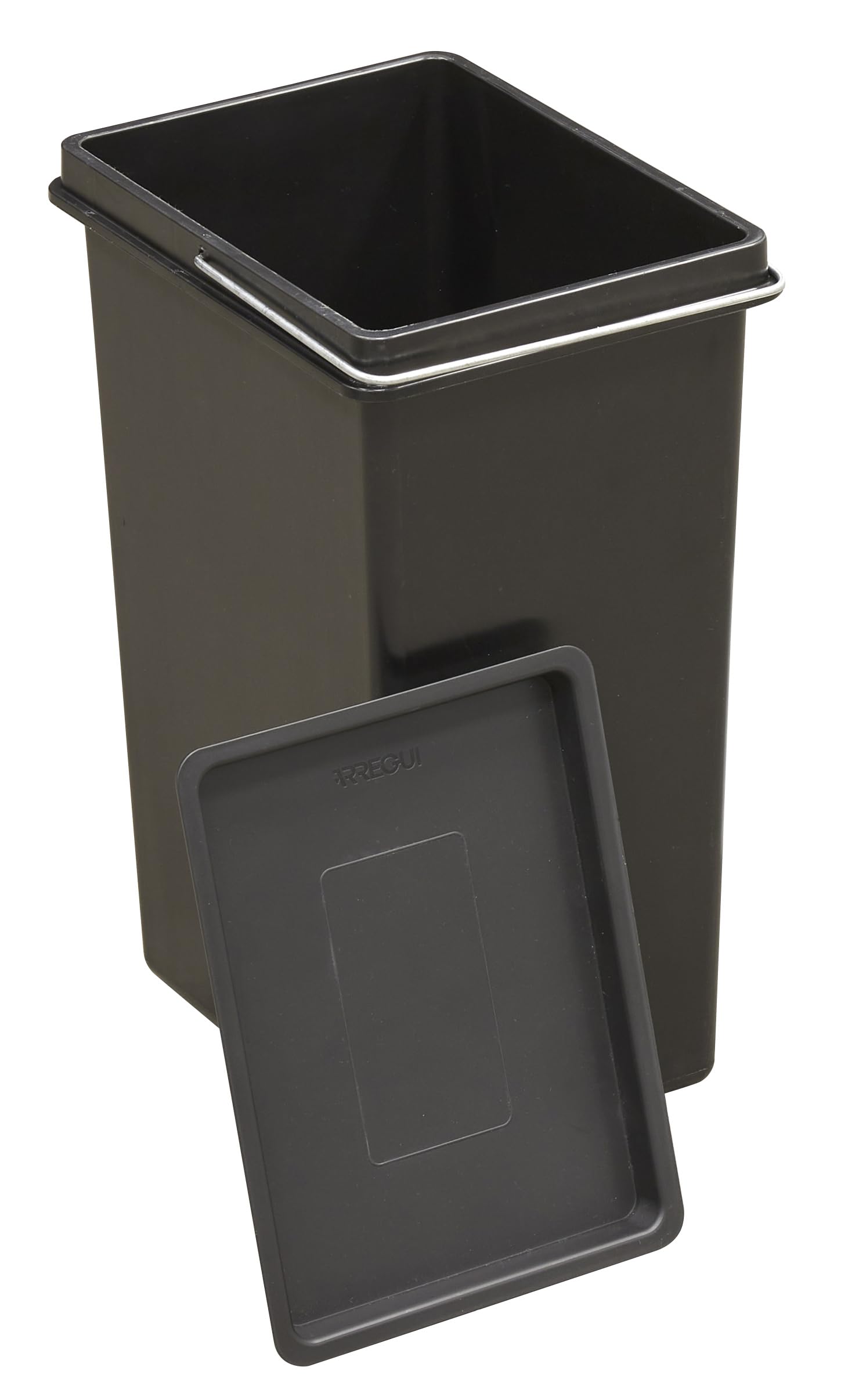 Arregui CBZ00682T Replacement Plastic Bin with Lid for Waste and Recycling Bins | 11 L | Special for Organic | Compatible with Basic, Top, Round, Ecoclas and Ecoclas Plus Models | Black