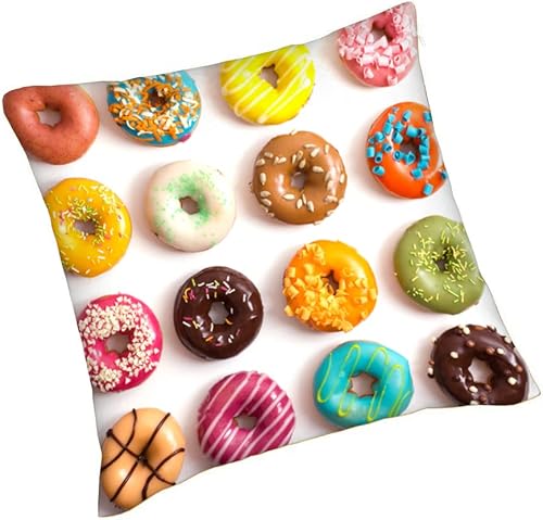 Miniatura 5 de WONDERTIFY Juego de 2 fundas de almohada redondas para tartas y alimentos, para cojines decorativos, cama, sofá, blanco, rosa, marrón, 16 x 16