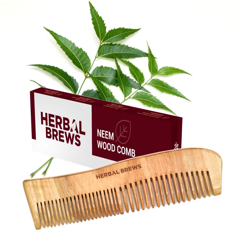 Buy Herbal Brews Desi Neem Wooden Comb for Women & Men Hair Growth