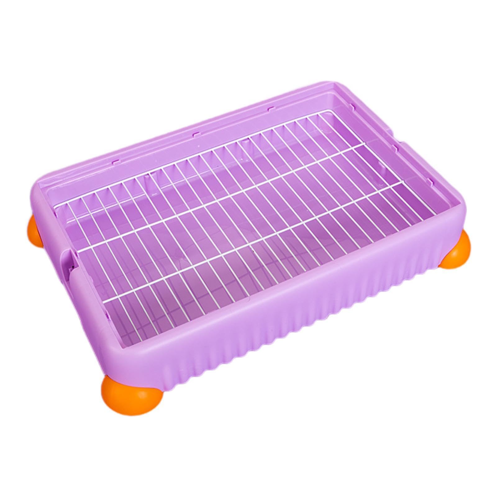 Bunny Litter Tray Toilet con Griglia Rimovibile Lettiera Angolare per Roditori Toilette da Angolo per Animali Piccoli Struttura Solida in Pp E, L, Viola
