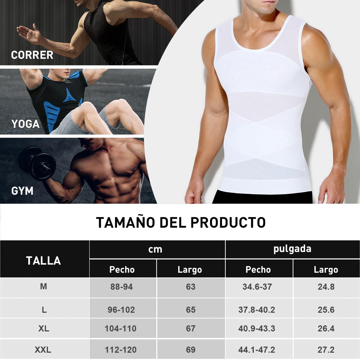 Casey Kevin Débardeur de Compression Homme Maillot de Corps Ventre Plat Homme sans Manche Gainant Minceur sous-vêtements Musculation Sport Top Body Shaper