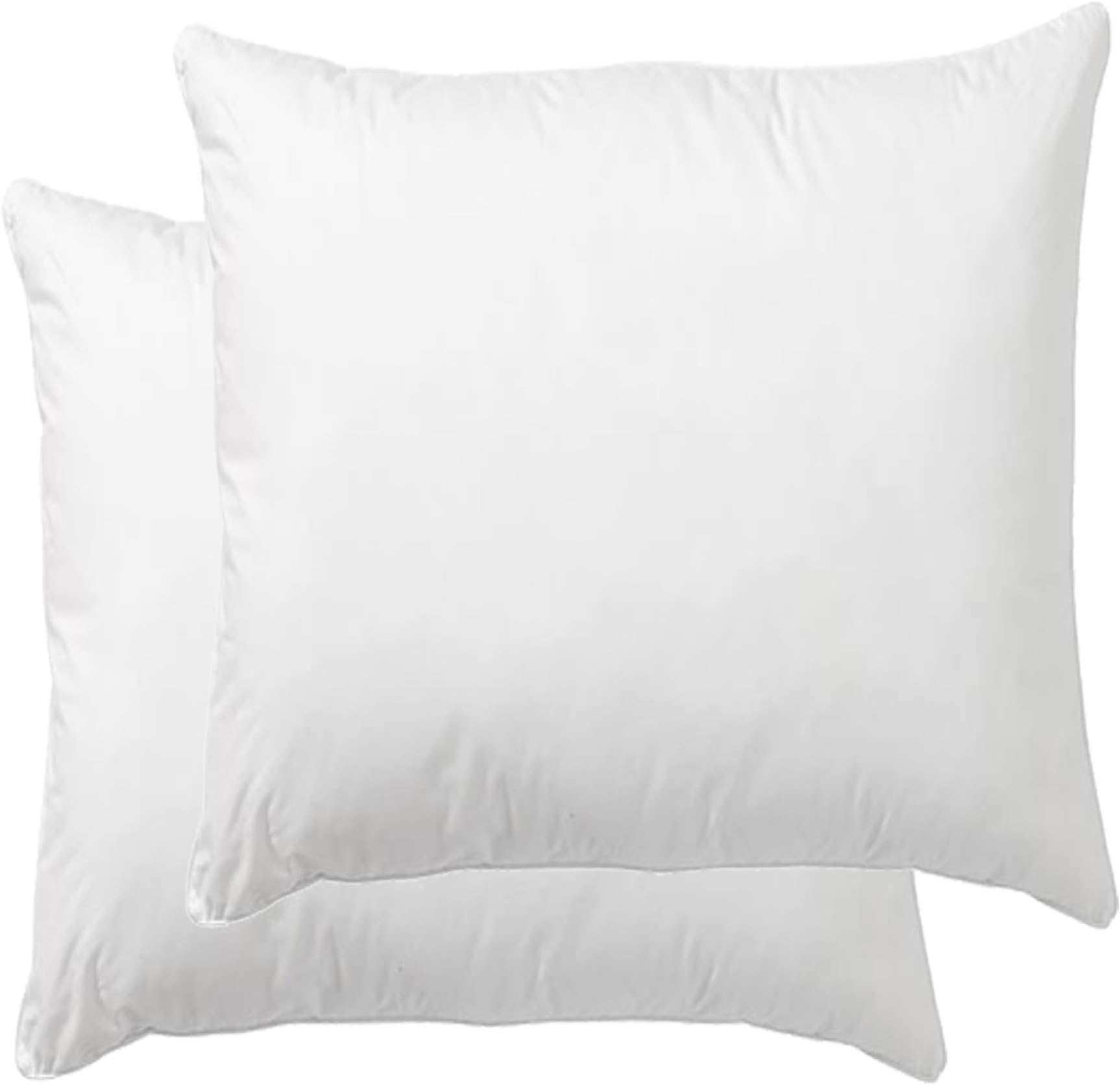 Euro Pillow Insert, Decorative Throw Pillow Stuffer, Down and Feather Filled, Cotton Fabric (White), 24x24, Set of 2, Suitable for Home, Bed