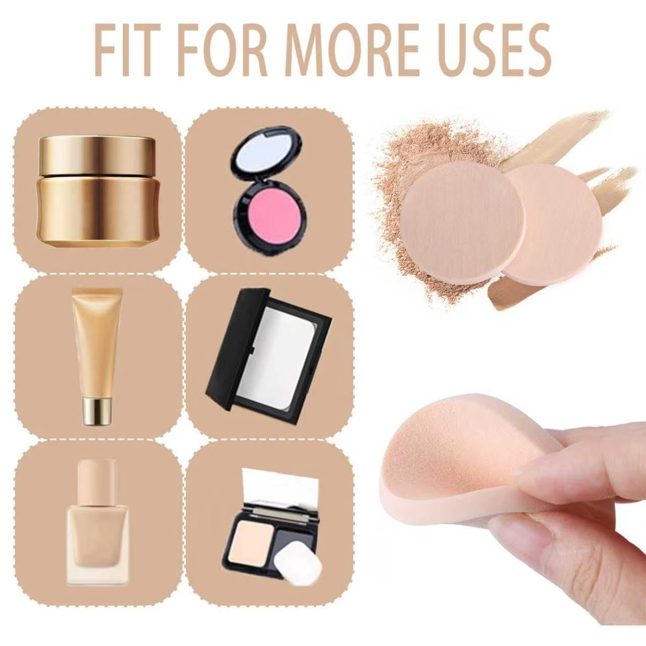 12 PCS Makeup Sponges & Powder Puffs – Round Latex Free Cosmetic Sponges – Soft Reusable Foundation & Powder Applicators for Face Makeup image 5