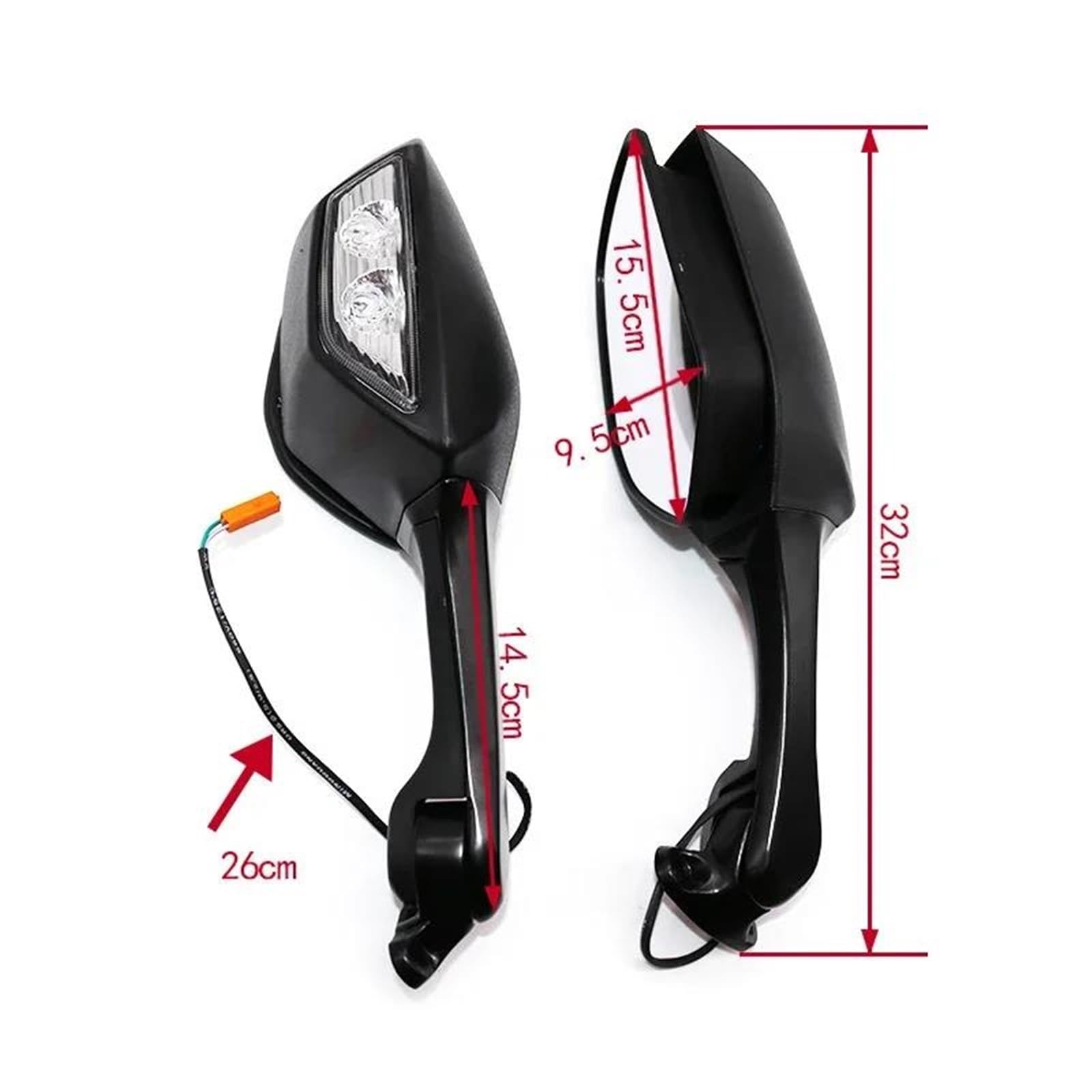 Specchietti laterali Specchietto Retrovisore Moto, Con Indicatore Direzione 12V, Adatto Per ZX10R Per YZF R1 R3 R6 R25