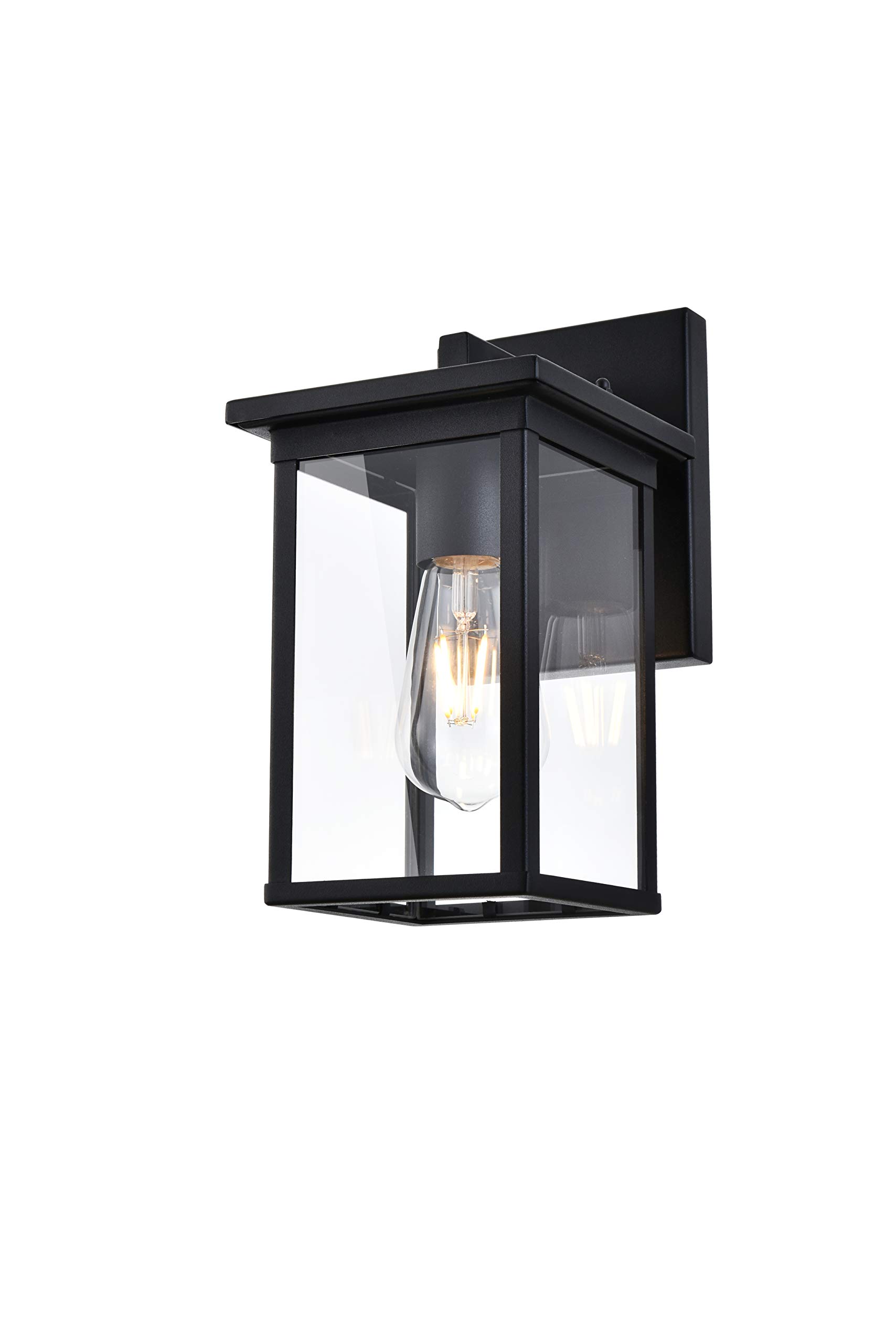 Buy Outdoor Wall Lantern, Matte Black Patio Wall Light Fixture, Rust
