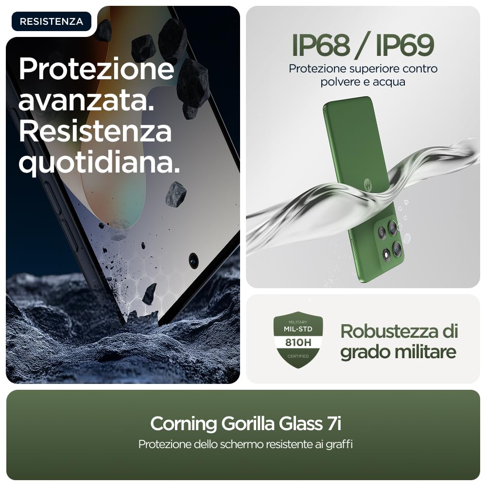 Motorola moto g56 5G 8/256GB, Fotocamera 50MP + sensore antisfarfallio, Display 6.72" FHD+ 120Hz, batteria 5200mAh, MediaTek Dimensity 7060, Android 15, PANTONE Dill