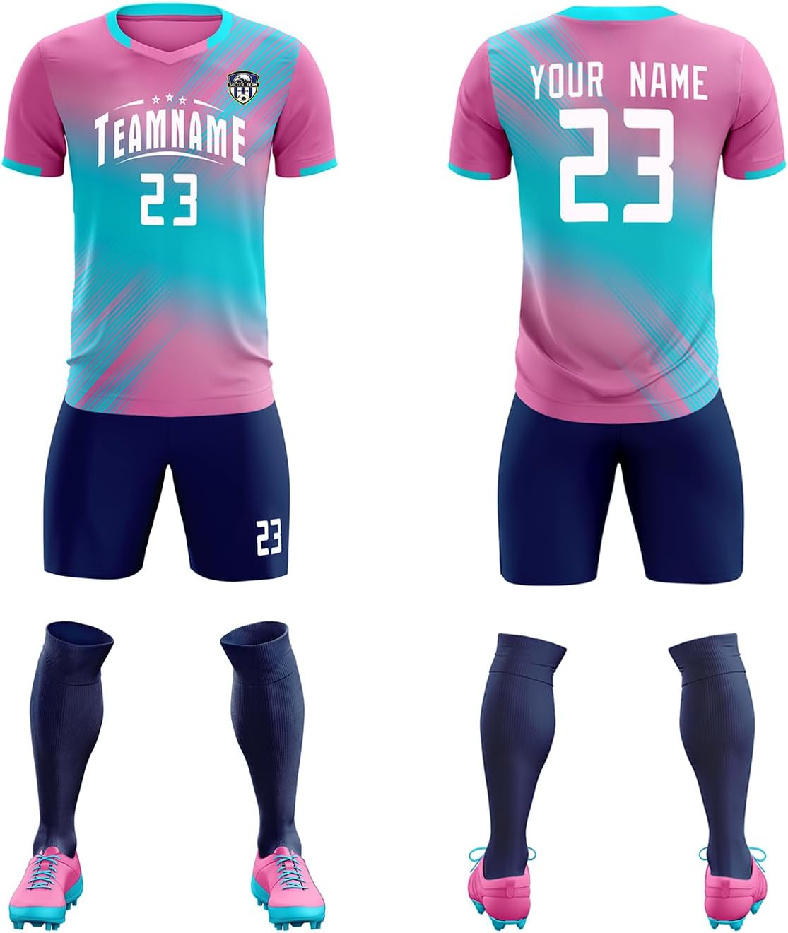 KXK Custom Soccer Jersey Shorts for Men Women Youth Printing Personalized Athletic Shirts Any Name Number Logo
